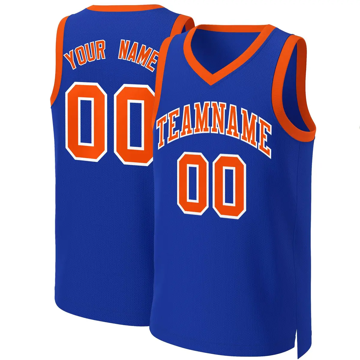 Royal Orange-White Classic Basketball Jersey