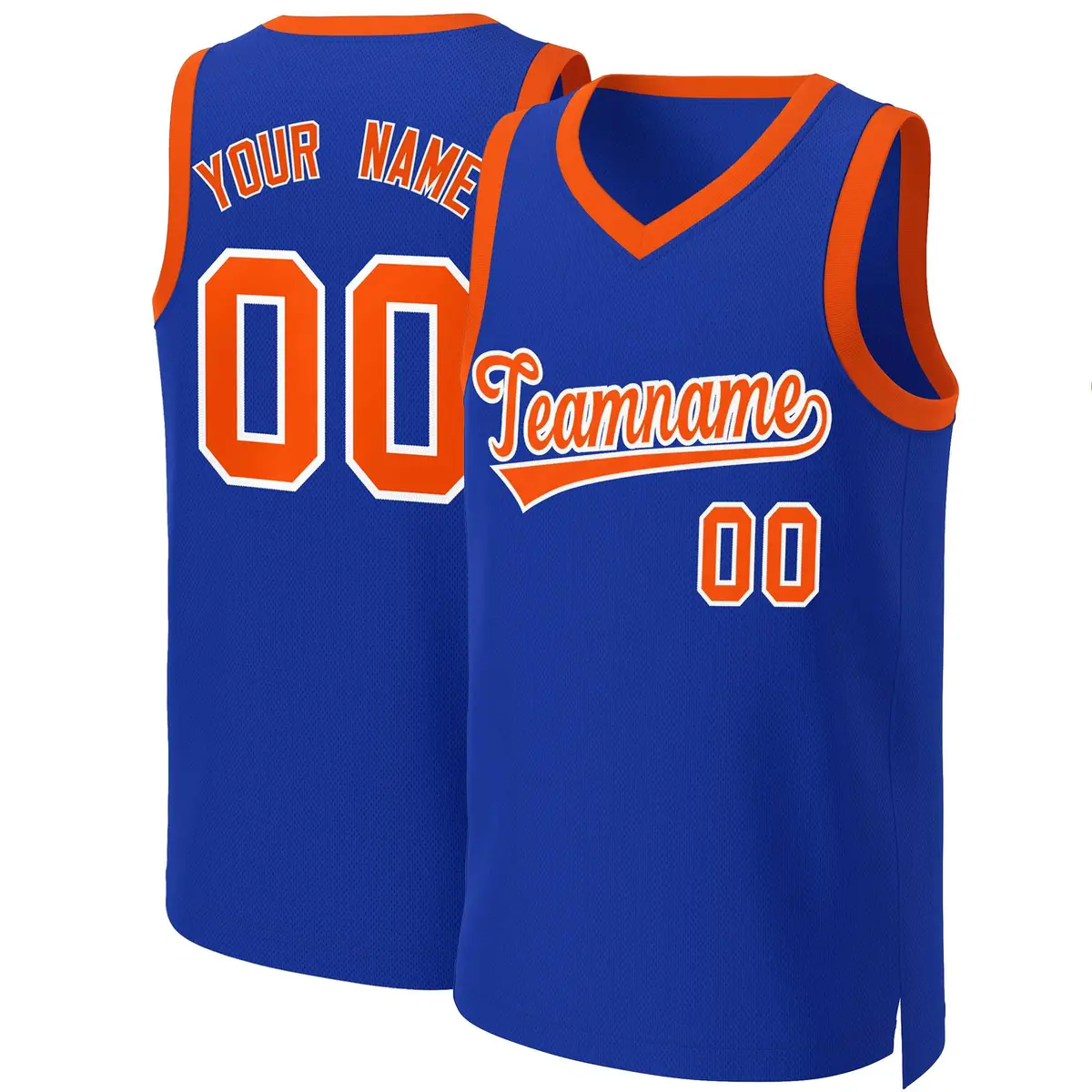 Royal Orange-White Classic Basketball Jersey