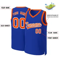 Royal Orange-White Classic Basketball Jersey 2