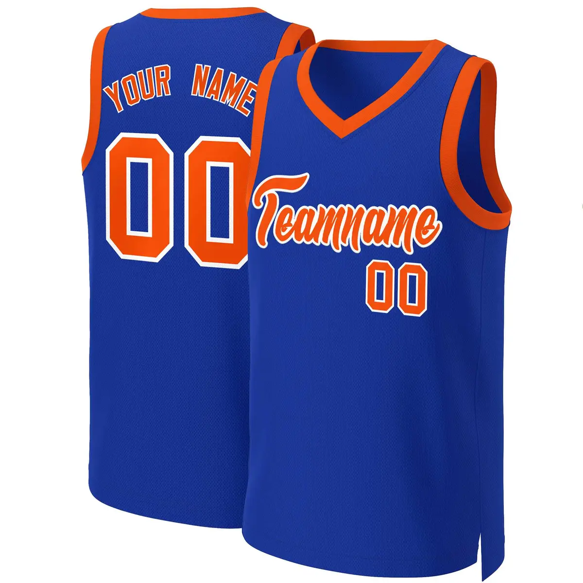 Royal Orange-White Classic Basketball Jersey