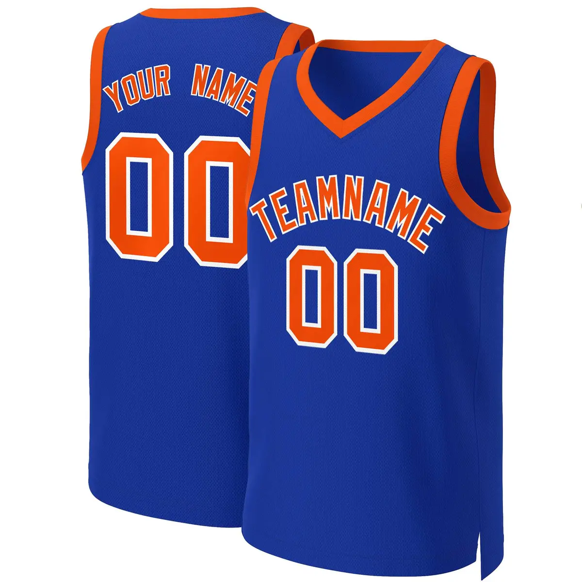 Royal Orange-White Classic Basketball Jersey