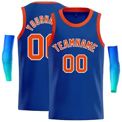 Royal Orange-White Classic Basketball Jersey