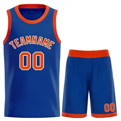 Royal Orange-White Classic Curved Sets Basketball Jersey