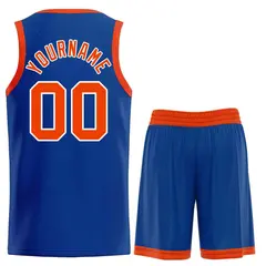 Royal Orange-White Classic Curved Sets Basketball Jersey 2