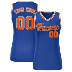 Royal Orange-White Classic Mesh Basketball Jersey for Women