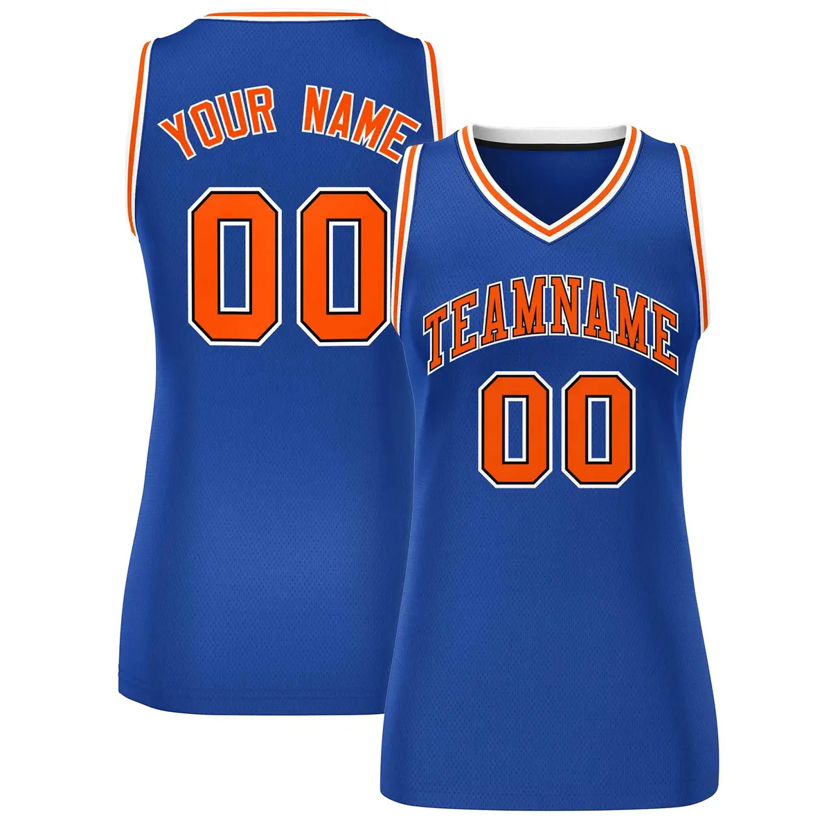 Royal Orange-White Classic Mesh Basketball Jersey for Women