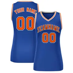 Royal Orange-White Classic Mesh Basketball Jersey for Women