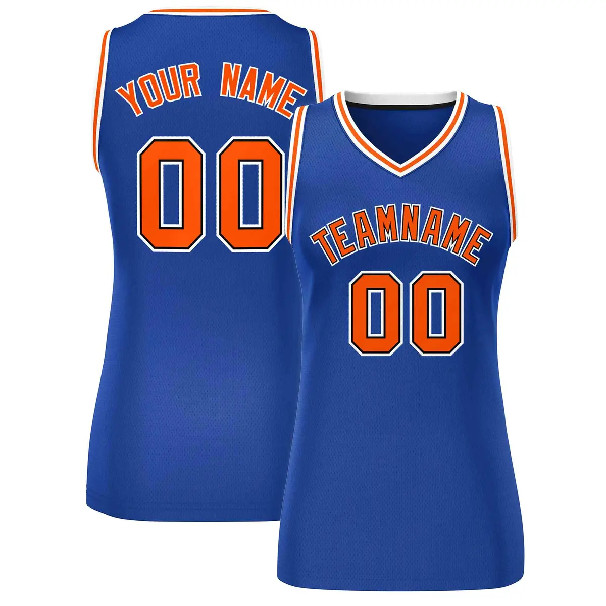 Royal Orange-White Classic Mesh Basketball Jersey for Women