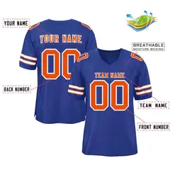 Royal Orange-White Classic Style Authentic Football Jersey 2