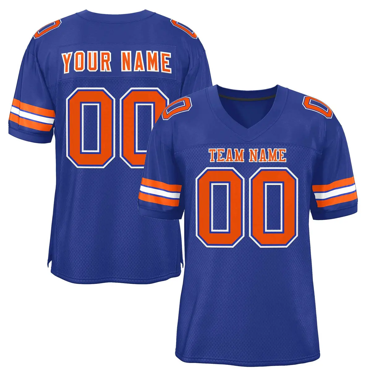 Royal Orange-White Classic Style Authentic Football Jersey