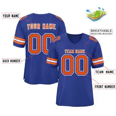 Royal Orange-White Classic Style Authentic Football Jersey 2