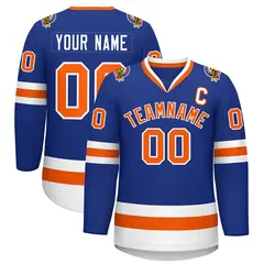 Royal Orange-White Classic Style Hockey Jersey