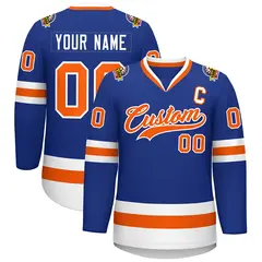 Royal Orange-White Classic Style Hockey Jersey
