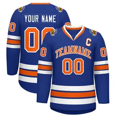 Royal Orange-White Classic Style Hockey Jersey