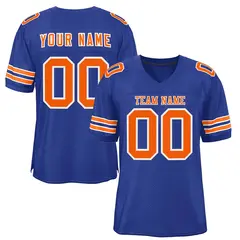 Royal Orange-White Classic Style Mesh Football Jersey