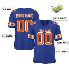 Royal Orange-White Classic Style Mesh Football Jersey 2