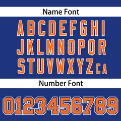 Royal Orange-White Classic V-Neck Hockey Jersey 7