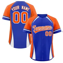 Royal Orange-White Color Block Authentic Baseball Jersey 1