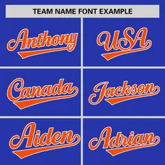 Royal Orange White Color Block Authentic Baseball Jersey 3