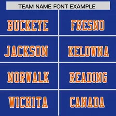 Royal Orange White Color Block Raglan Football Jersey 3