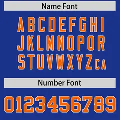 Royal Orange White Color Block Raglan Football Jersey 4