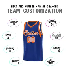 Royal Orange-White Color Blocking Classic Basketball Jersey 4