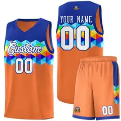 Royal Orange-White Colorful Basketball Jersey Sets