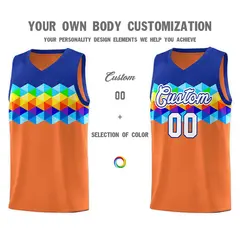 Royal Orange-White Colorful Basketball Jersey Sets 2