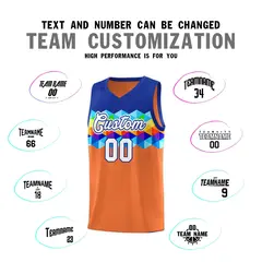 Royal Orange-White Colorful Basketball Jersey Sets 3