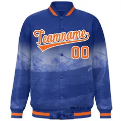 Royal Orange-White Denver Skyline Track Varsity Full-Snap Jacket 3