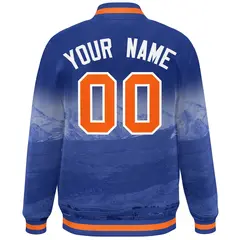 Royal Orange-White Denver Skyline Track Varsity Full-Snap Jacket 4