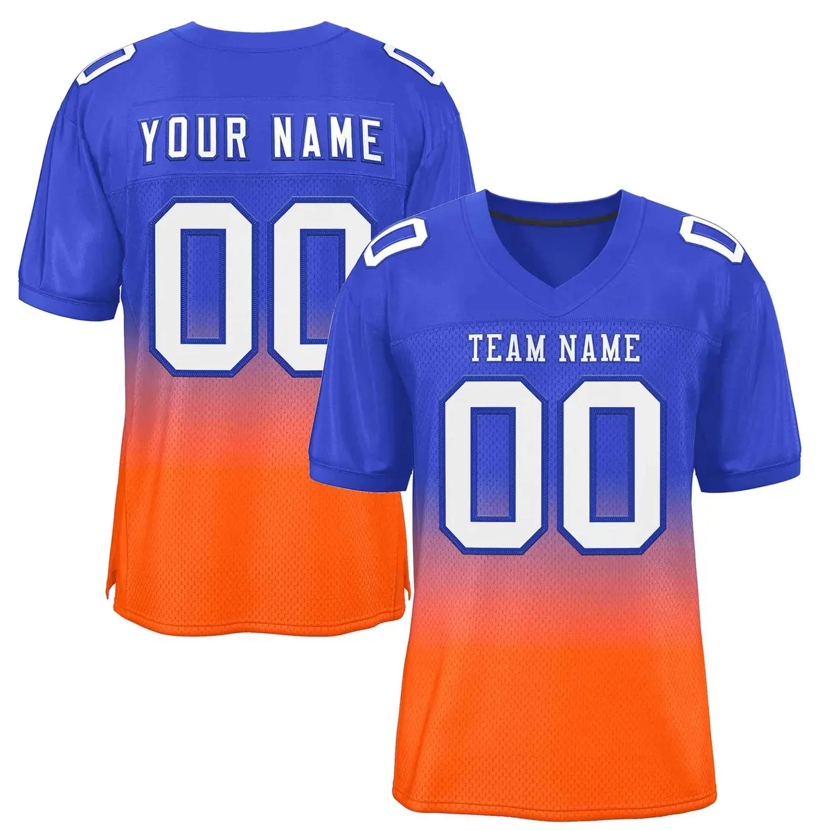 Royal Orange-White Gradient Fashion Outdoor Football Jersey