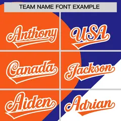 Royal Orange-White Half Heart Color Block Baseball Jersey 3