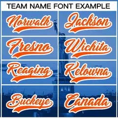 Royal Orange White New York City Skyline Baseball Jersey 3