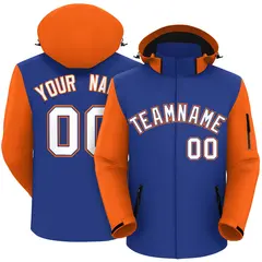 Royal Orange-White Raglan Sleeves Waterproof Jacket