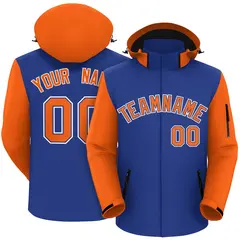 Royal Orange-White Raglan Sleeves Waterproof Jacket
