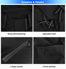 Royal Orange-White Raglan Sleeves Waterproof Jacket 6