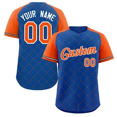 Royal Orange-White Rhombus Authentic Baseball Jersey