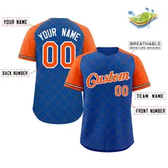 Royal Orange-White Rhombus Authentic Baseball Jersey 2