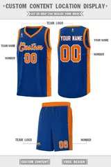Royal Orange White Side Splash Basketball Jersey 2