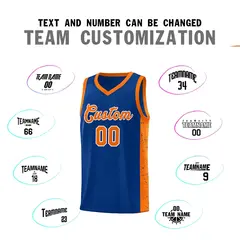 Royal Orange White Side Splash Basketball Jersey 4