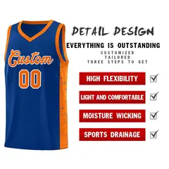 Royal Orange White Side Splash Basketball Jersey 5