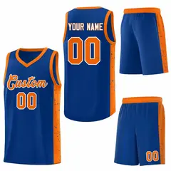 Royal Orange White Side Splash Basketball Jersey 6