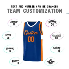 Royal Orange-White Side Two-Tone Classic Basketball Jersey 4
