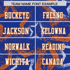 Royal Orange White Star Graffiti Authentic Football Jersey 3