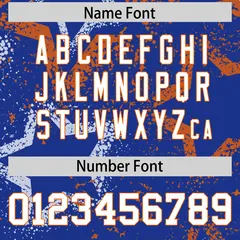 Royal Orange White Star Graffiti Authentic Football Jersey 4