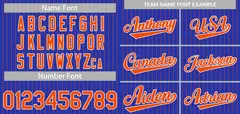 Royal Orange-White Stripe Authentic Fashion Baseball Jersey 3