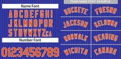 Royal Orange-White Stripe Authentic Fashion Baseball Jersey 3