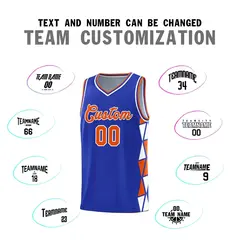 Royal Orange-White Triangle Splicing Basketball Jersey 3