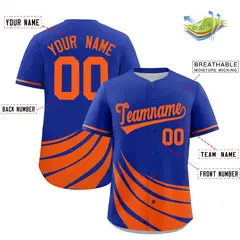 Royal Orange Wind Mark Graffiti Pattern Baseball Jersey 2